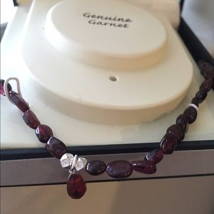 COPY - Genuine garnet and sterling silver necklace.